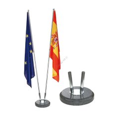 Indoor double-arm stone flag stand, dark