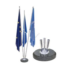 Indoor three-arm stone flag holder, dark