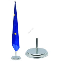 Indoor silver flag holder, 1-arm, glossy