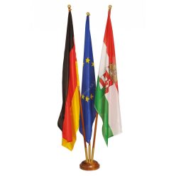 Wooden indoor flag stand, 3-arm