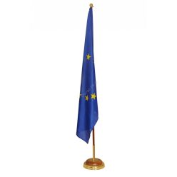 Wood–brass indoor flag holder, 1-arm